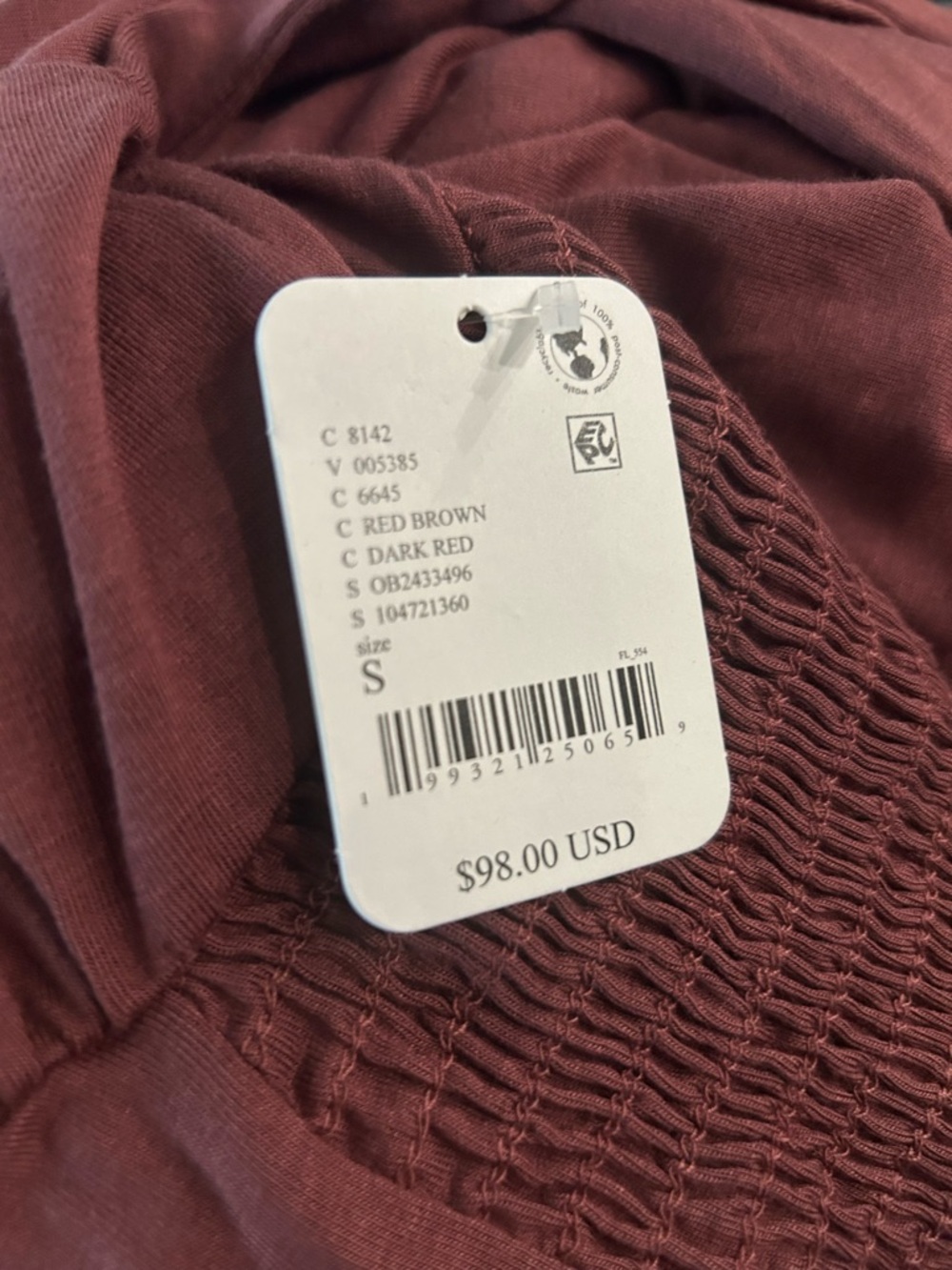 NWT FREE PEOPLE FREE EST JULIENNE PANT SET RED BROWN - Picture 3 of 3